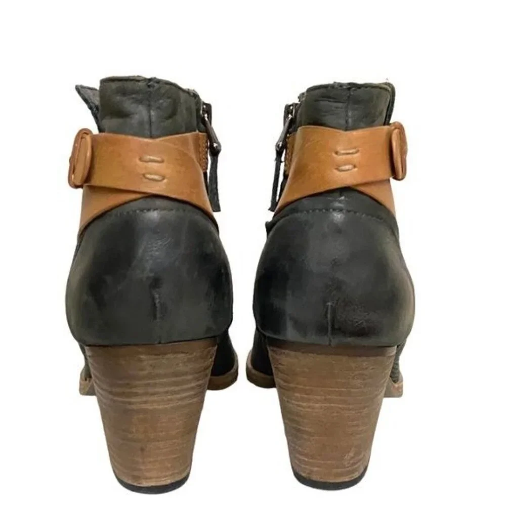 Dolce Vita Yuri Ankle Boots in Gray Black Nubuck Size 7.5